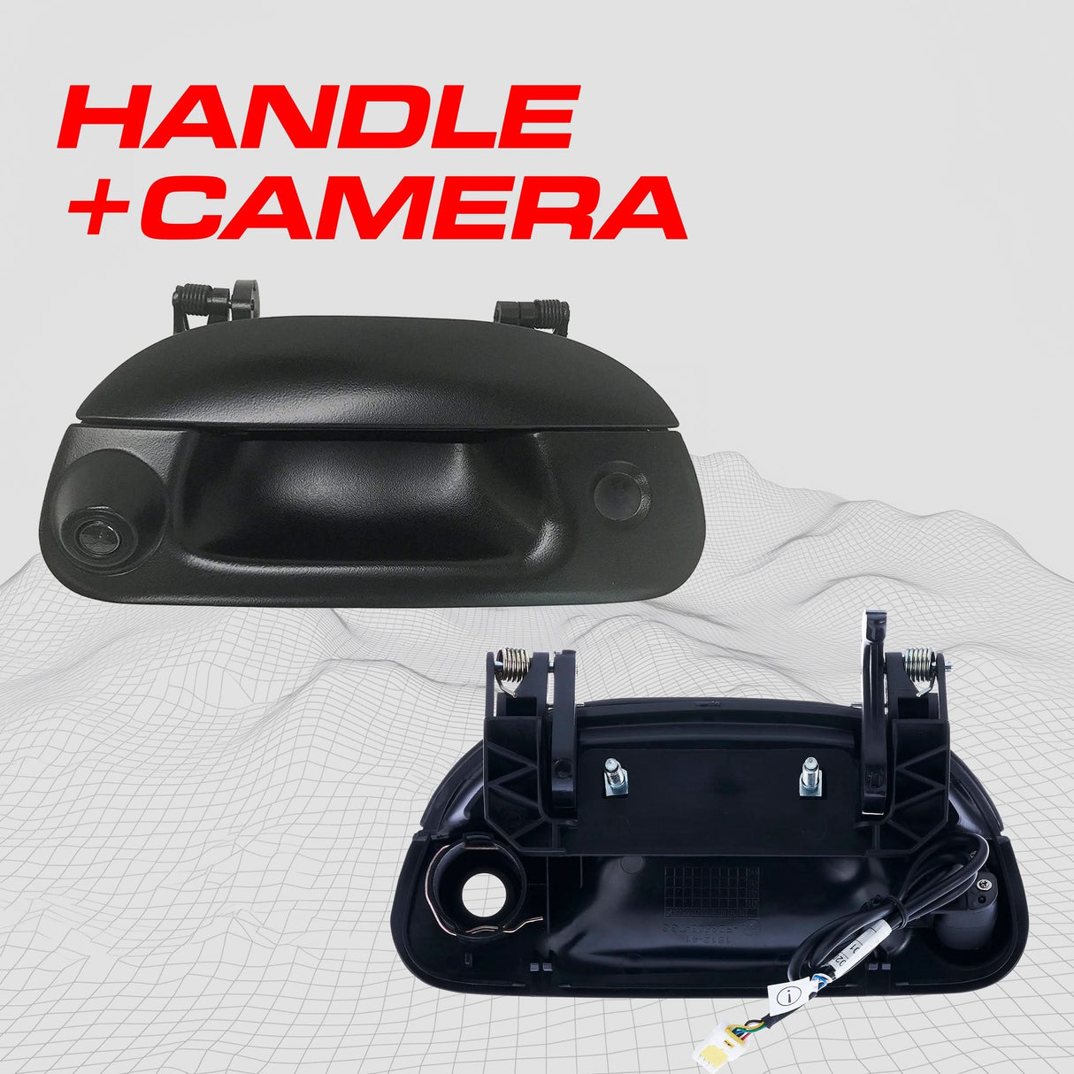 Ford F150 F250 F350 F450 F550 (1997-2007) Replacement Tailgate Handle with Backup Camera (with Key Hole Plug)