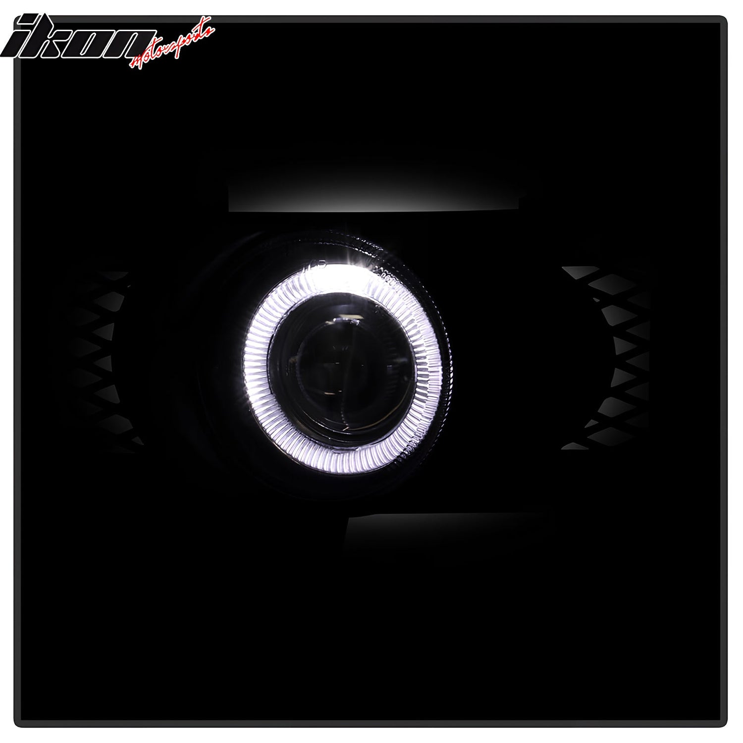 1997-1998 Ford F-150 Ring Style 2PC Projector Fog Lights Black Housing