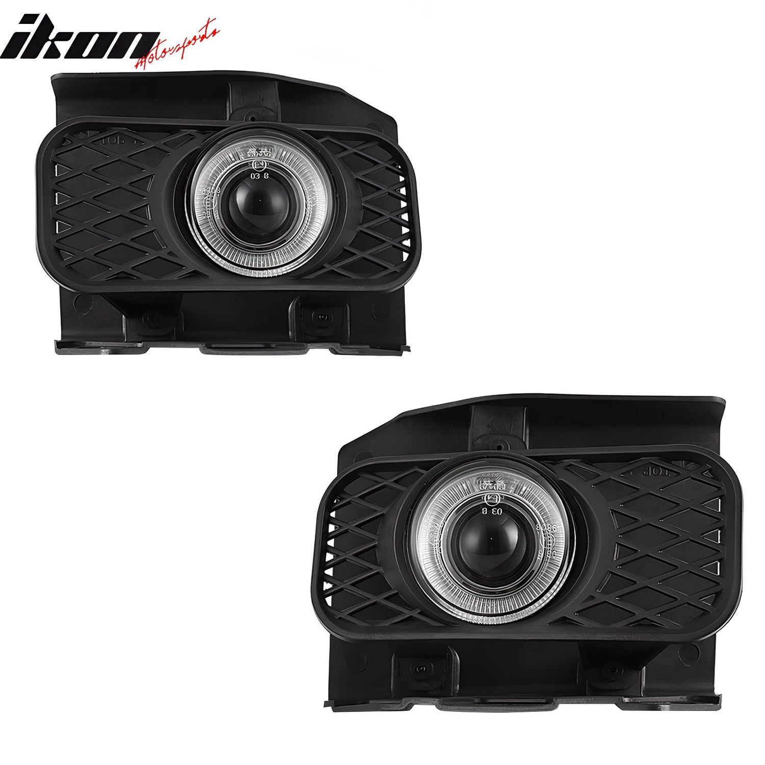 1999-2003 Ford F-150 Ring Style 2PC Projector Fog Lights Black Housing