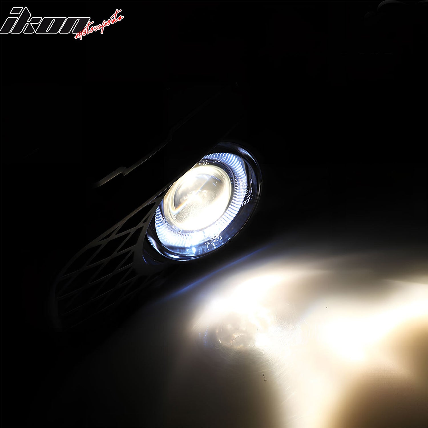 1999-2003 Ford F-150 Ring Style 2PC Projector Fog Lights Black Housing