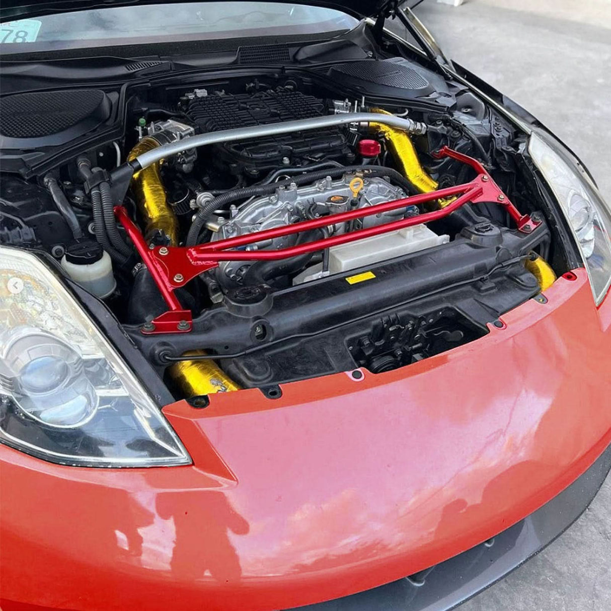 Upper Nismo Style Strut H Brace Bar Red For VQ Nissan 350Z Z33 VQ35