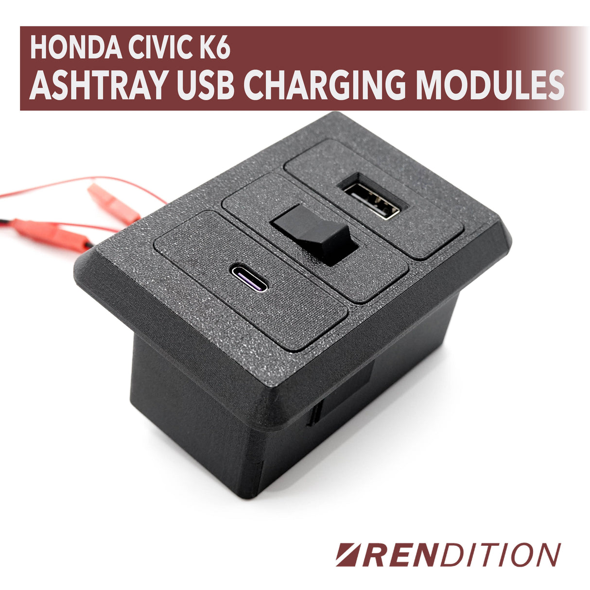 HONDA CIVIC EG ASHTRAY USB CHARGING MODULES (ALL 5th GEN EG, EH, EJ1, EJ2)
