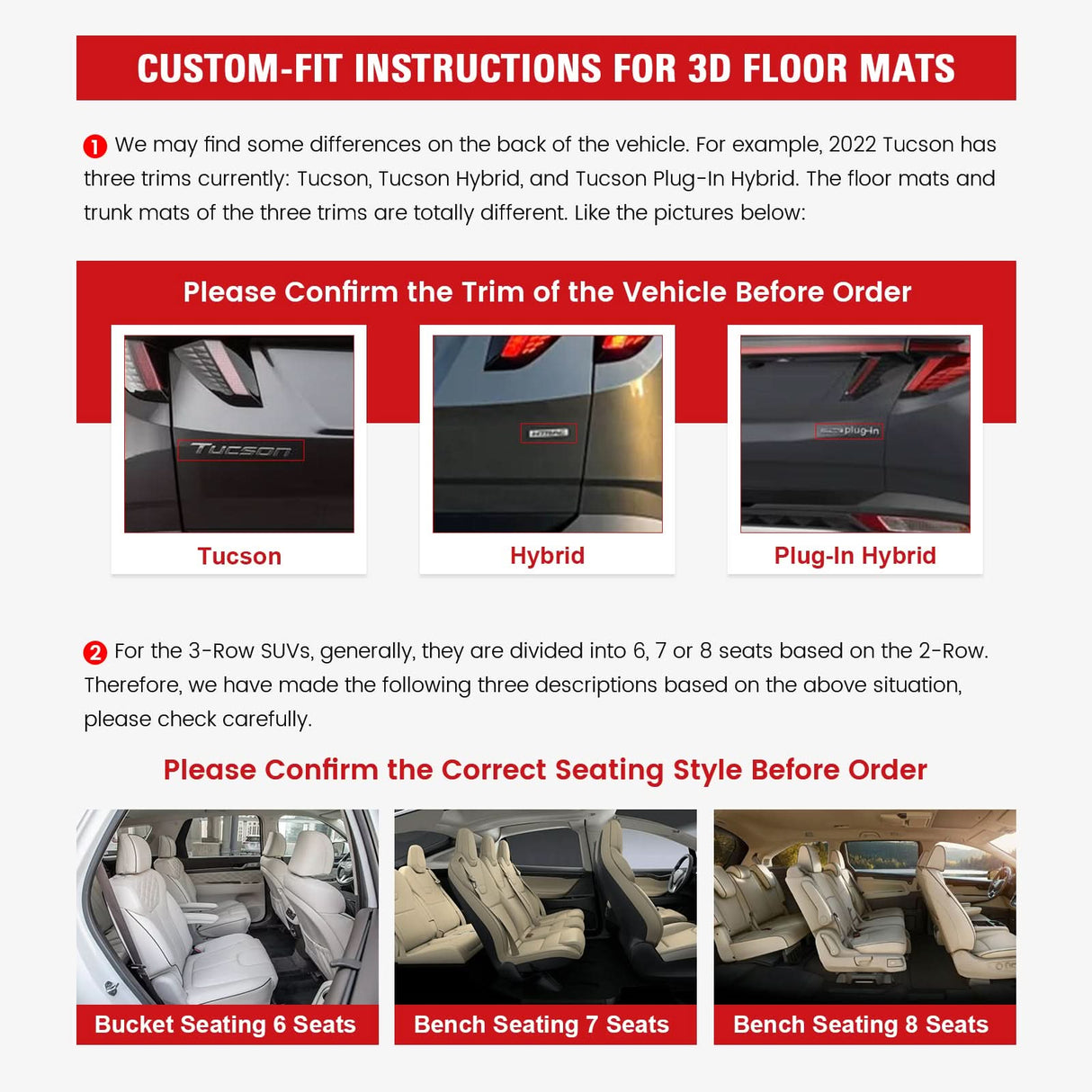 2023-2024 Mazda CX-50 All Weather 3D Molded Floor Mats TPE +Trunk Mat