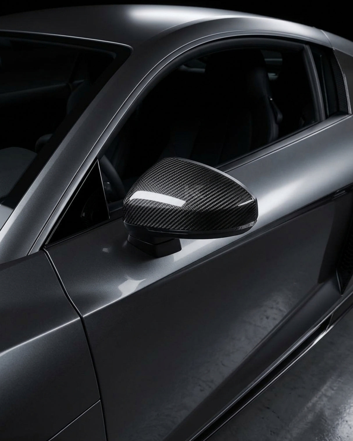 2019–2023 Audi R8 V10 Coupe Mirror Covers – Prepreg Dry Carbon Fiber