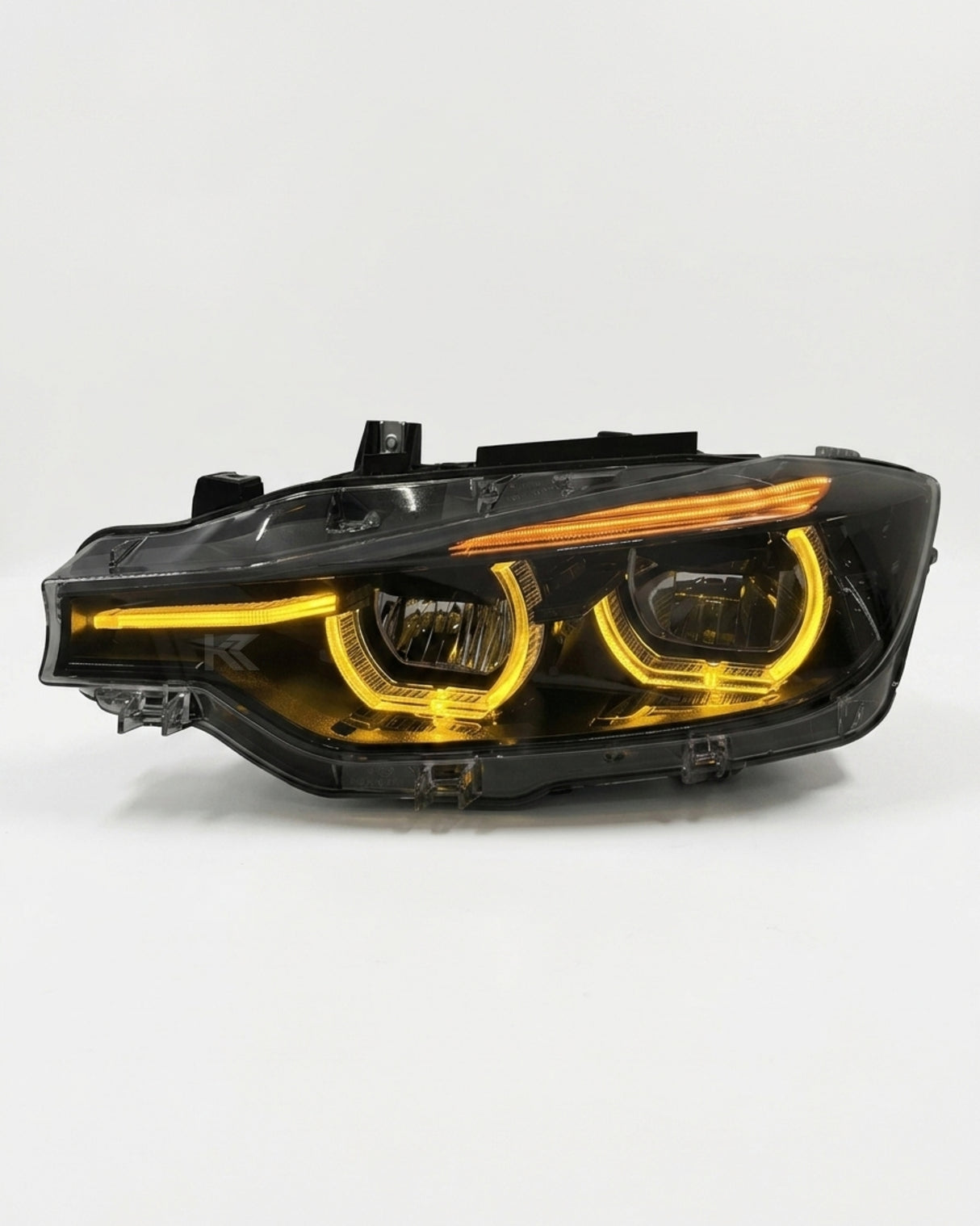BMW 3 Series F30 / F31 / F35 V3 Smoked Triple-Color LED Headlight Assembly (White / Yellow / Red DRL) 2012 - 2018 (Replaces 63117314531)
