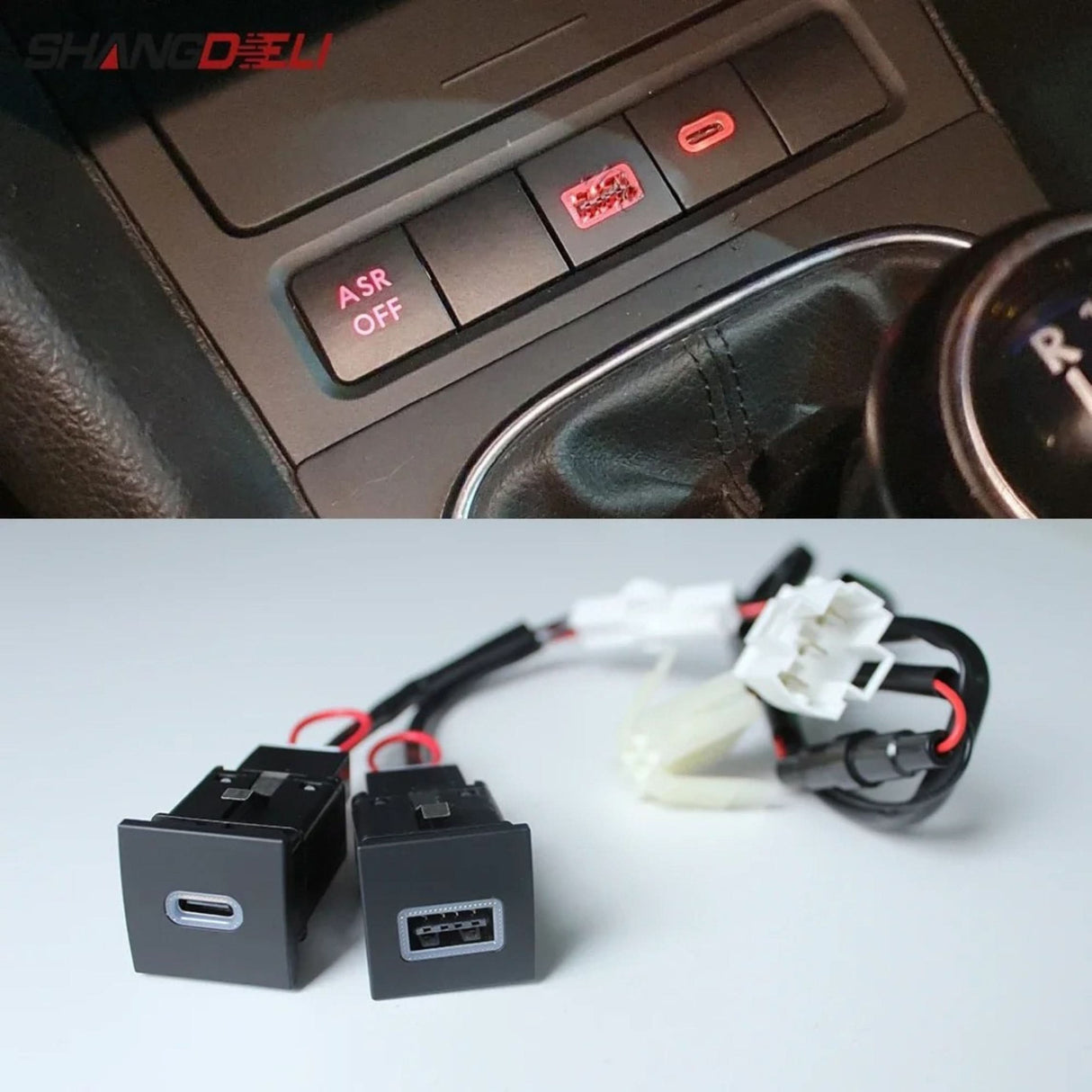 Red LED USB Car Charger for VW Golf 6, Jetta 5 & Scirocco (2006–2012)