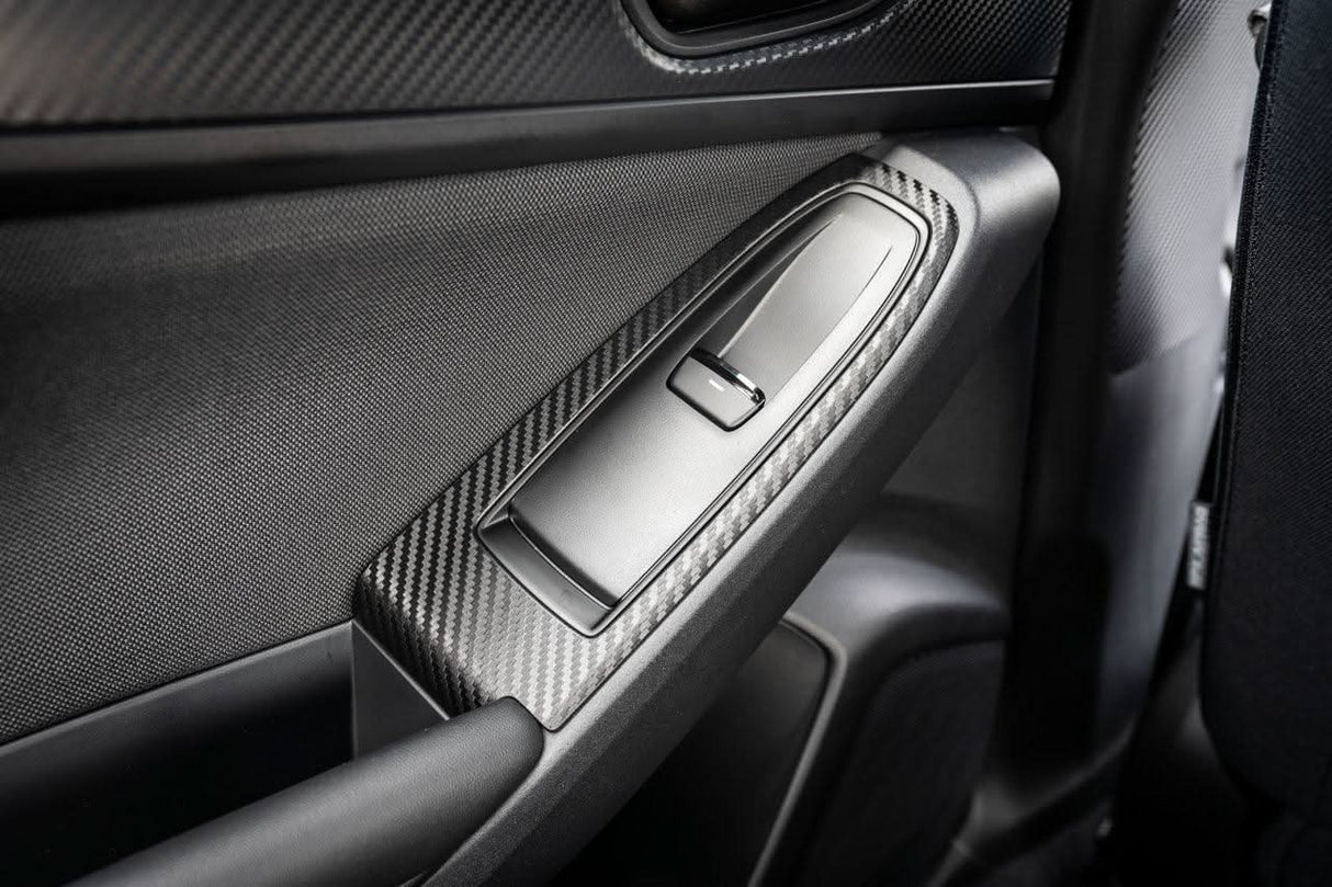 3D Carbon Door Switch Panel Overlays (Front / Rear) - 2022+ Subaru WRX