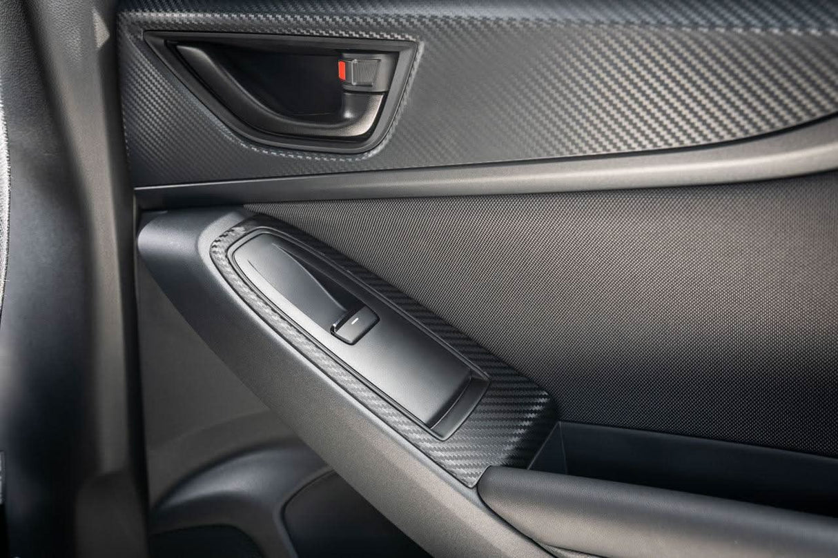 3D Carbon Door Switch Panel Overlays (Front / Rear) - 2022+ Subaru WRX