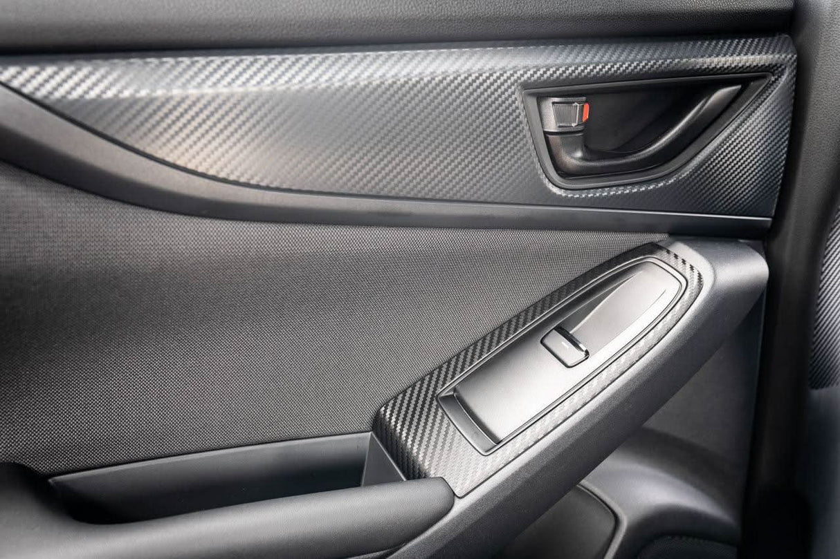 3D Carbon Door Switch Panel Overlays (Front / Rear) - 2022+ Subaru WRX