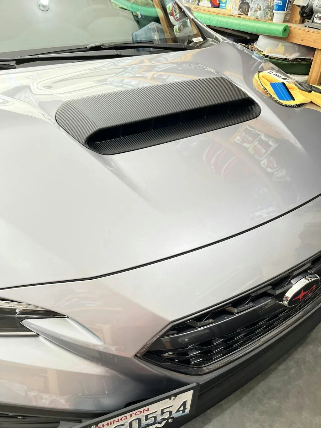 3D Carbon Hood Scoop Overlay - 2022+ Subaru WRX
