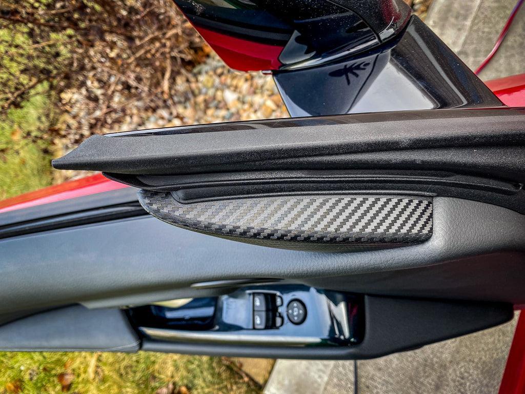 3D Carbon Inner Door Window Triangle Trim Overlays - 2020+ Supra