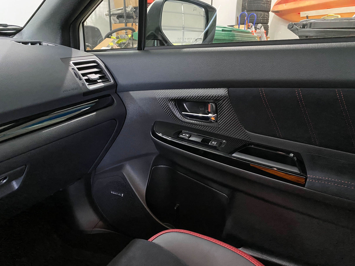 3D Carbon Interior Door Handle Trim Overlays - 2015-2021 WRX / STI