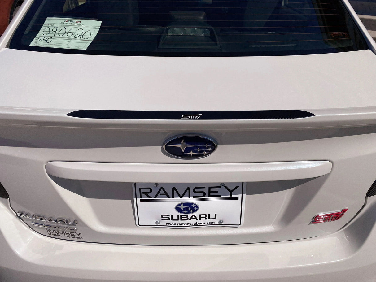 3D Carbon Low Profile OEM Spoiler Protector Accent with Logo - 2015-2021 WRX / STI