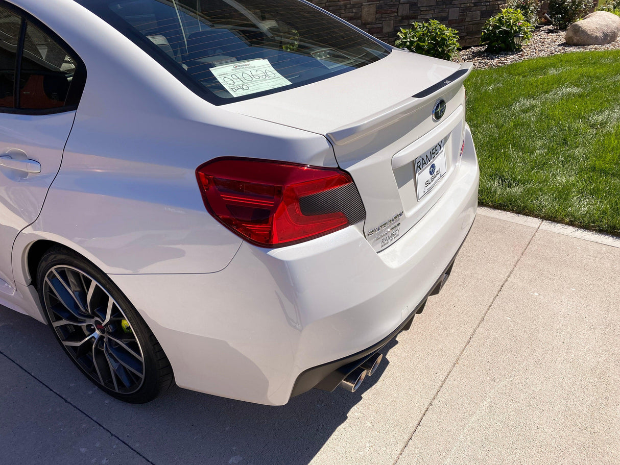 3D Carbon Low Profile OEM Spoiler Protector Accent with Logo - 2015-2021 WRX / STI