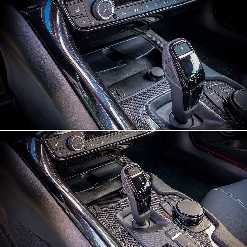 3D Carbon Phone Charger / USB / Cigarette Lighter Tray Overlay - 2020+ Supra
