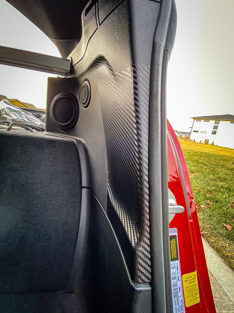 3D Carbon Seatbelt Buckle Panel Scuff Guard - 2020+ Supra