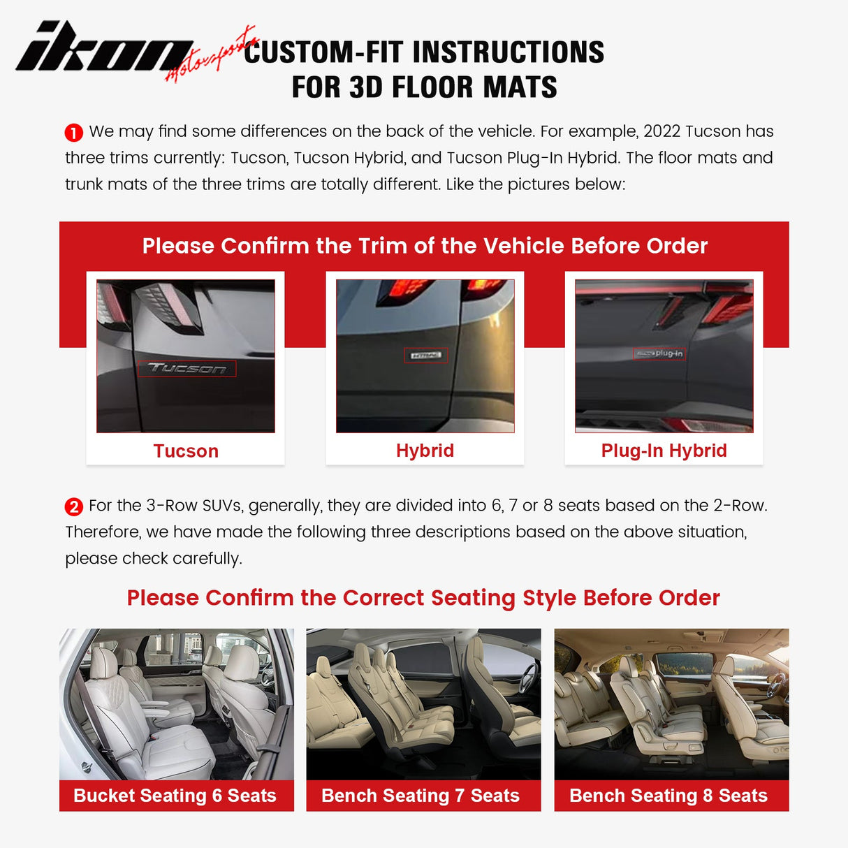 Car Floor Mat for 21-2025 Ford Bronco All Weather 3D Carpet Liner TPE