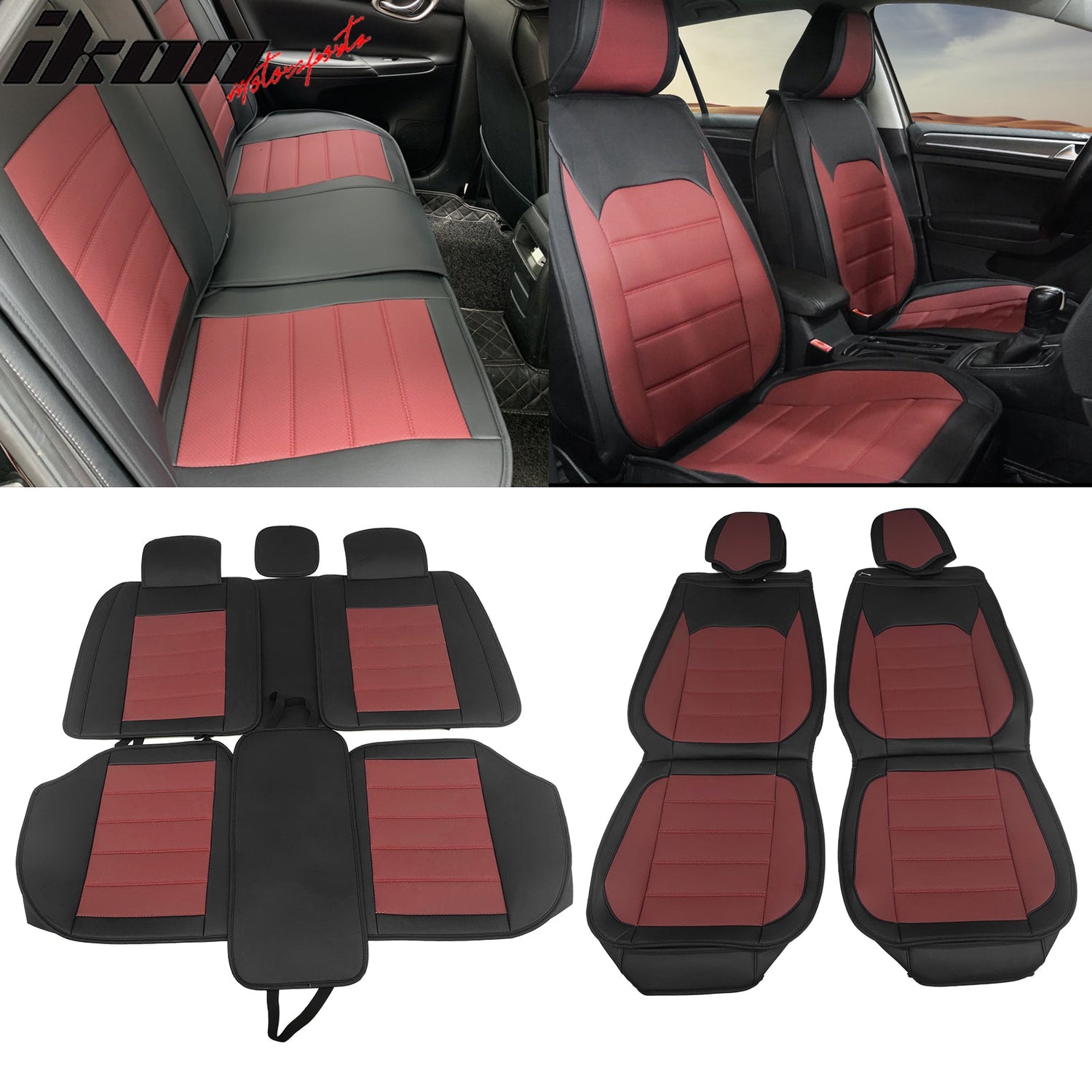 Universal Fit PU Leather Car Seat Covers Cushion Protector - 01 Style