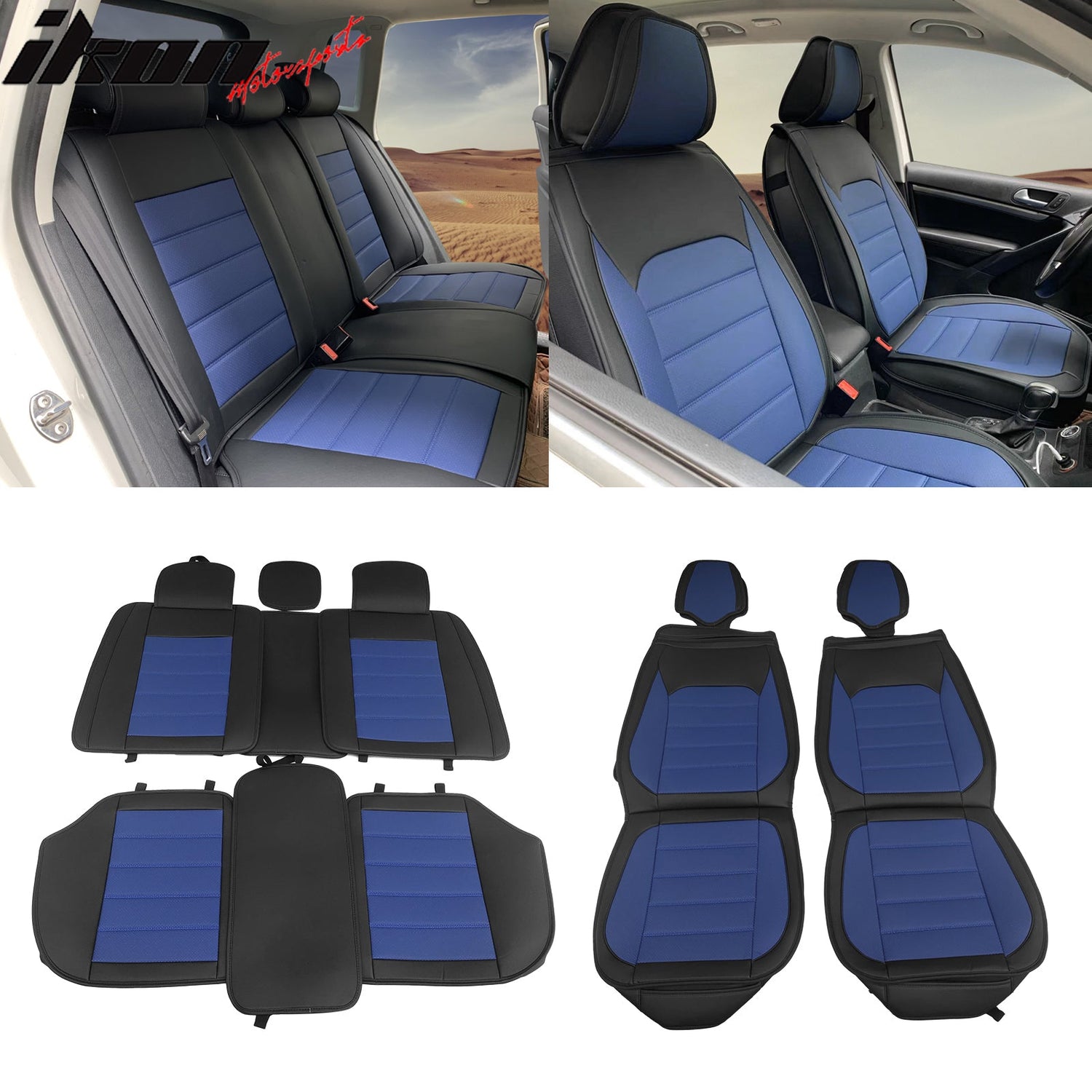 Universal Fit PU Leather Car Seat Covers Cushion Protector - 01 Style