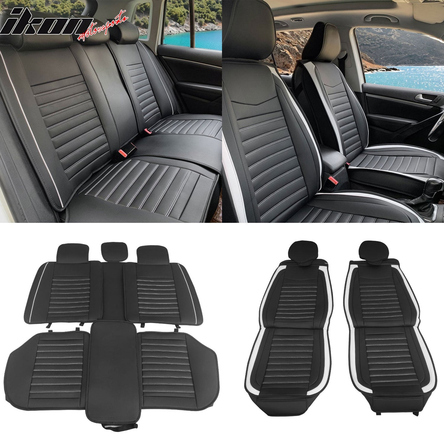 Universal Car Seat Covers Cushion Protecots PU Leather - 02 Style