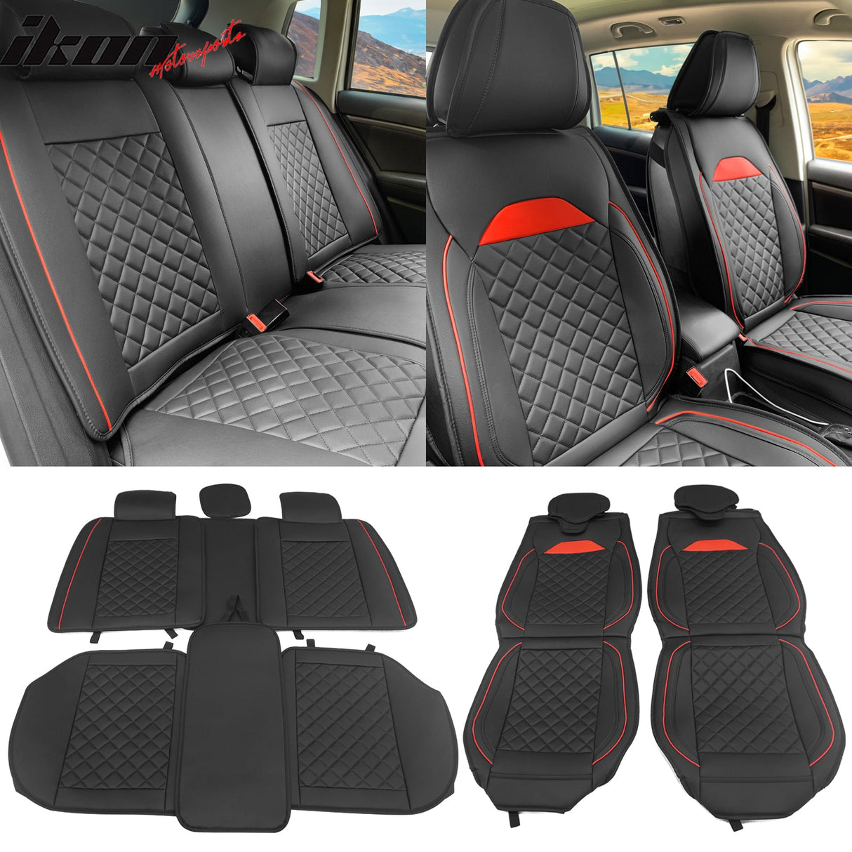 Universal Car Seat Covers Cushion Protecots PU Leather - 03 Style