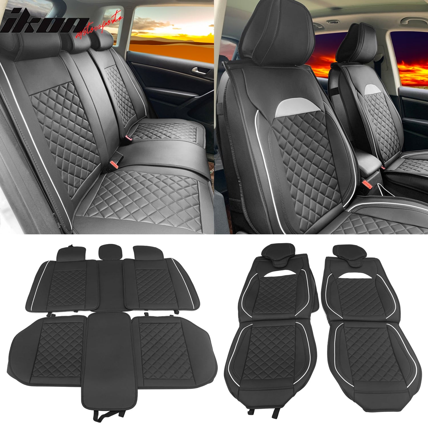 Universal Car Seat Covers Cushion Protecots PU Leather - 03 Style