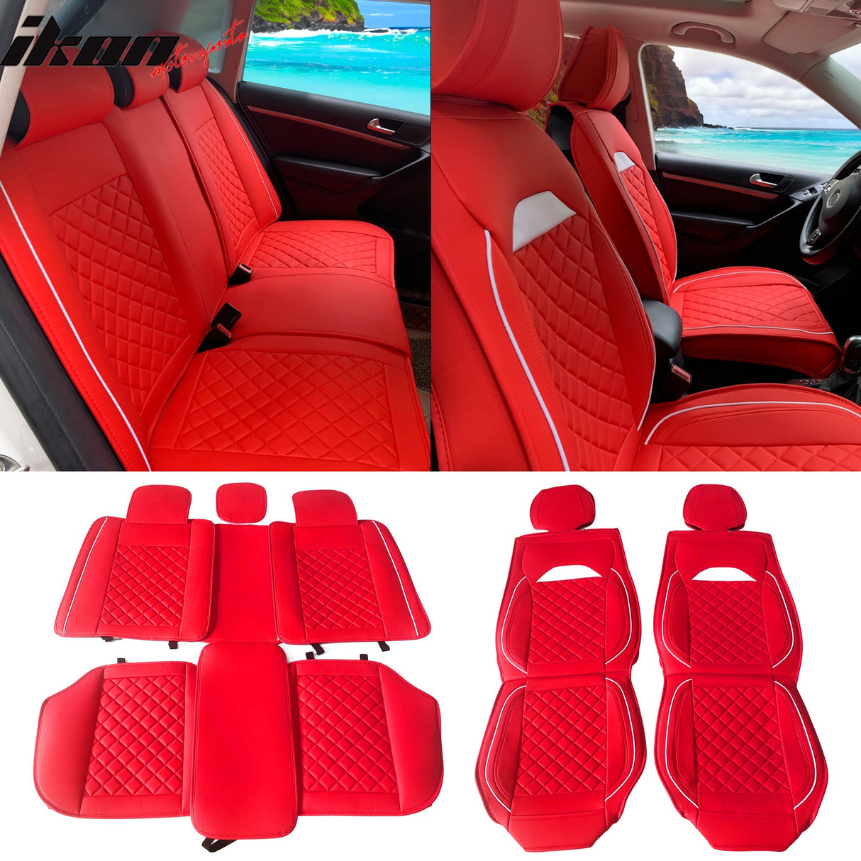Universal Car Seat Covers Cushion Protecots PU Leather - 03 Style