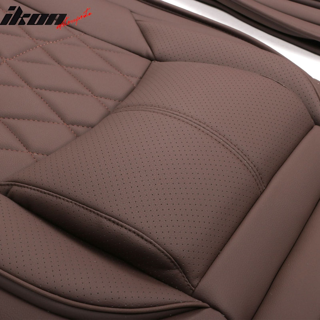 Universal PU Leather Car Seat Cover w/ Lumbar 04B Style Full Set