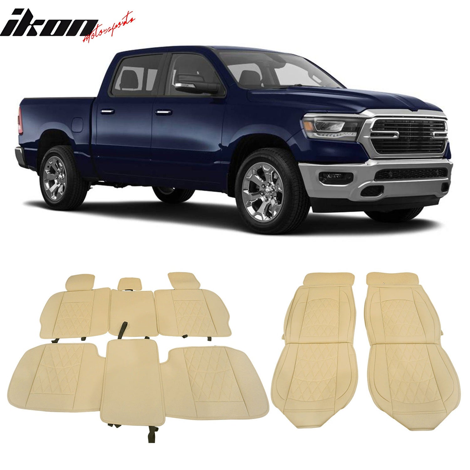 2009-2023 Dodge Ram 1500 2500 3500 5 Seats Seat Covers Leather