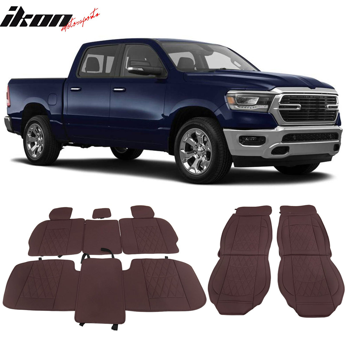 2009-2023 Dodge Ram 1500 2500 3500 5 Seats Seat Covers Leather