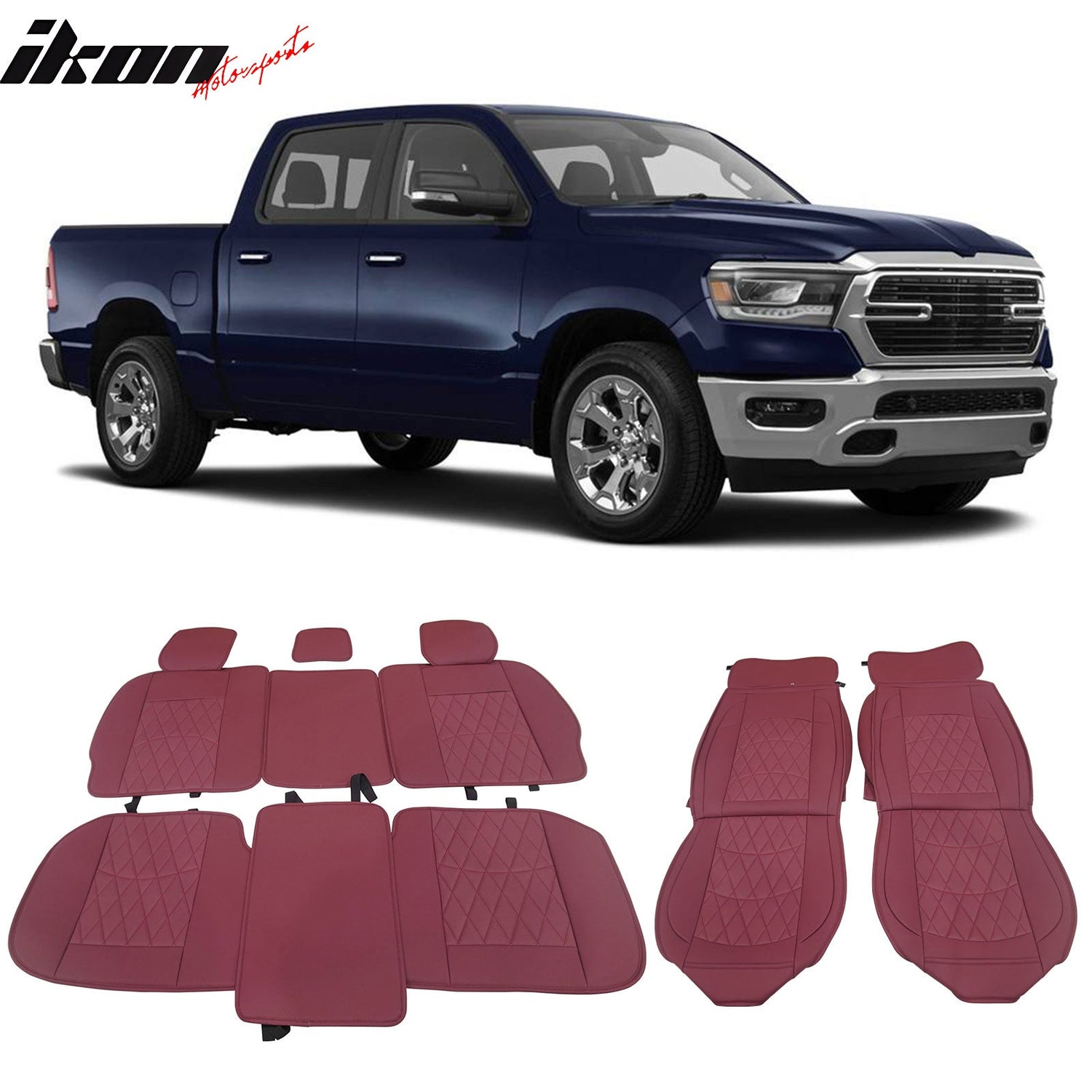 2009-2023 Dodge Ram 1500 2500 3500 5 Seats Seat Covers Leather