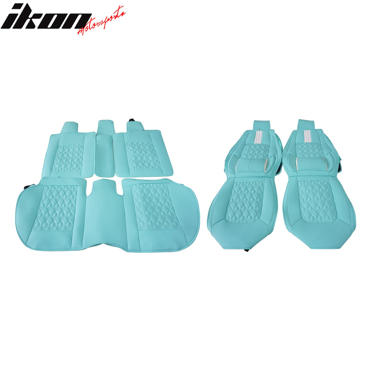 2016-2021 Honda Civic Seat Covers PU Leather Car Cushion w/ Lumbar