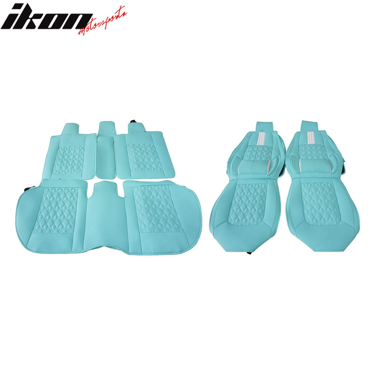 2016-2021 Honda Civic Seat Covers PU Leather Car Cushion w/ Lumbar