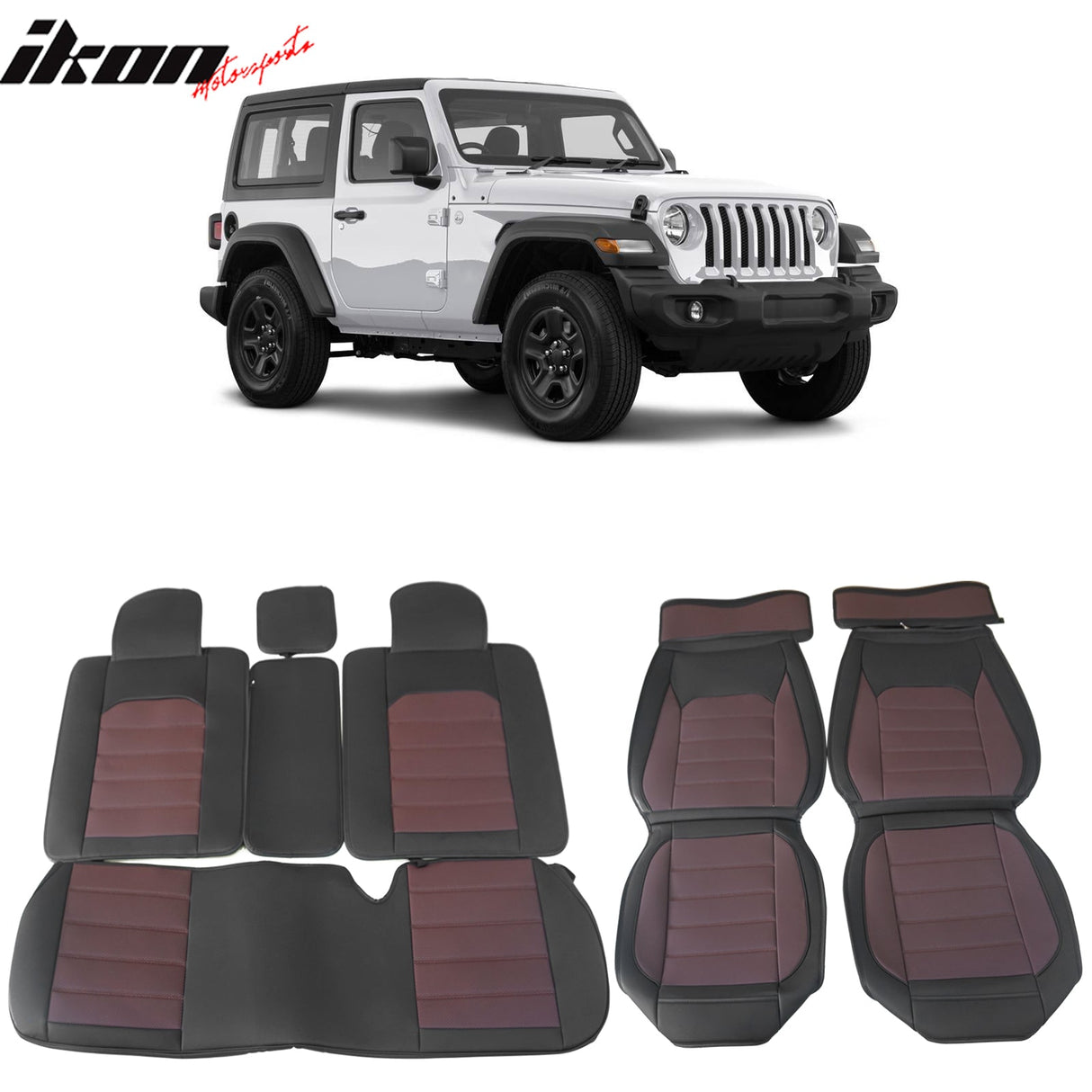 2007-2025 Jeep Wrangler JK JL Leather Car Seat Cover w/ Pocket