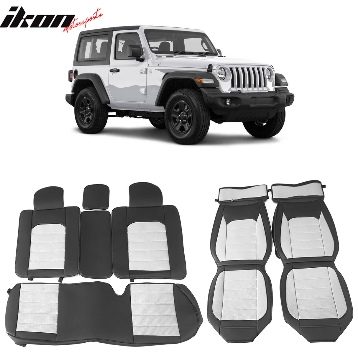 2007-2025 Jeep Wrangler JK JL Leather Car Seat Cover w/ Pocket