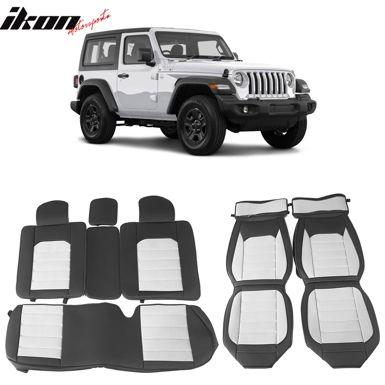 2007-2025 Jeep Wrangler JK JL Leather Car Seat Cover w/ Pocket