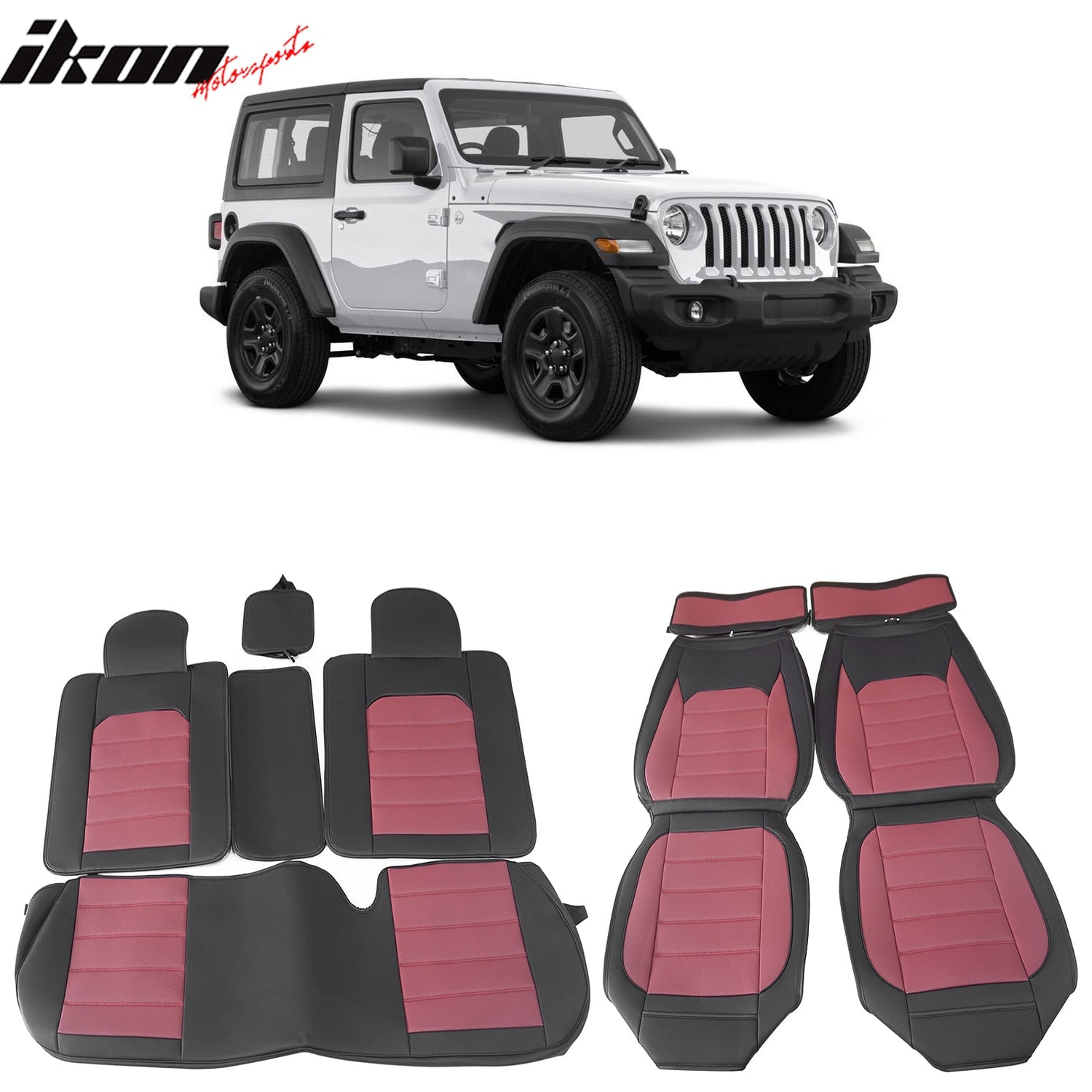 2007-2025 Jeep Wrangler JK JL Leather Car Seat Cover w/ Pocket