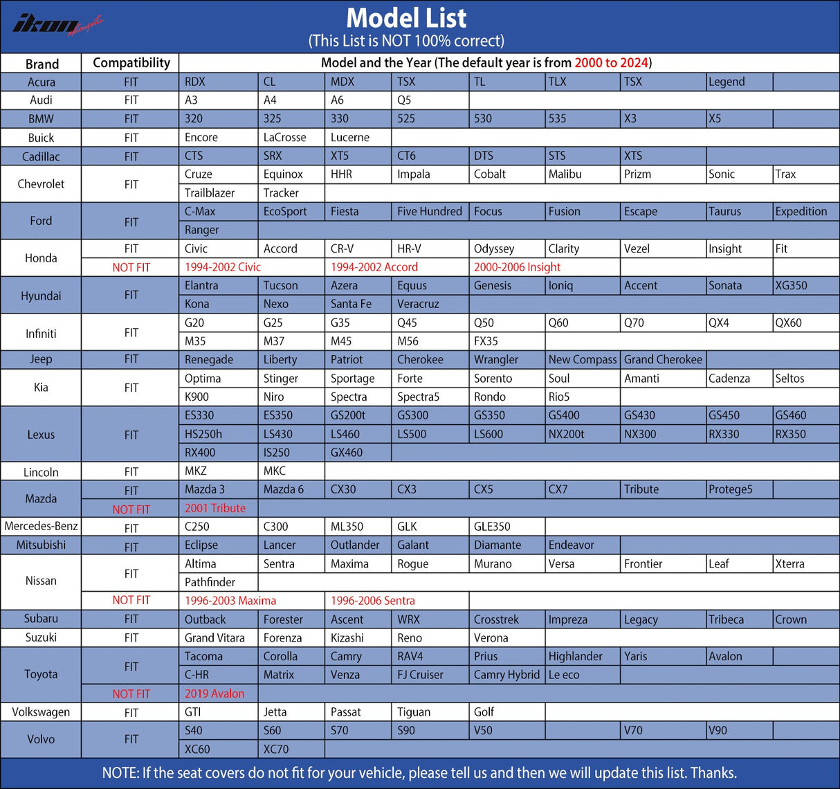 Universal Fit PU Leather Car Seat Covers Cushion Protector - 01 Style