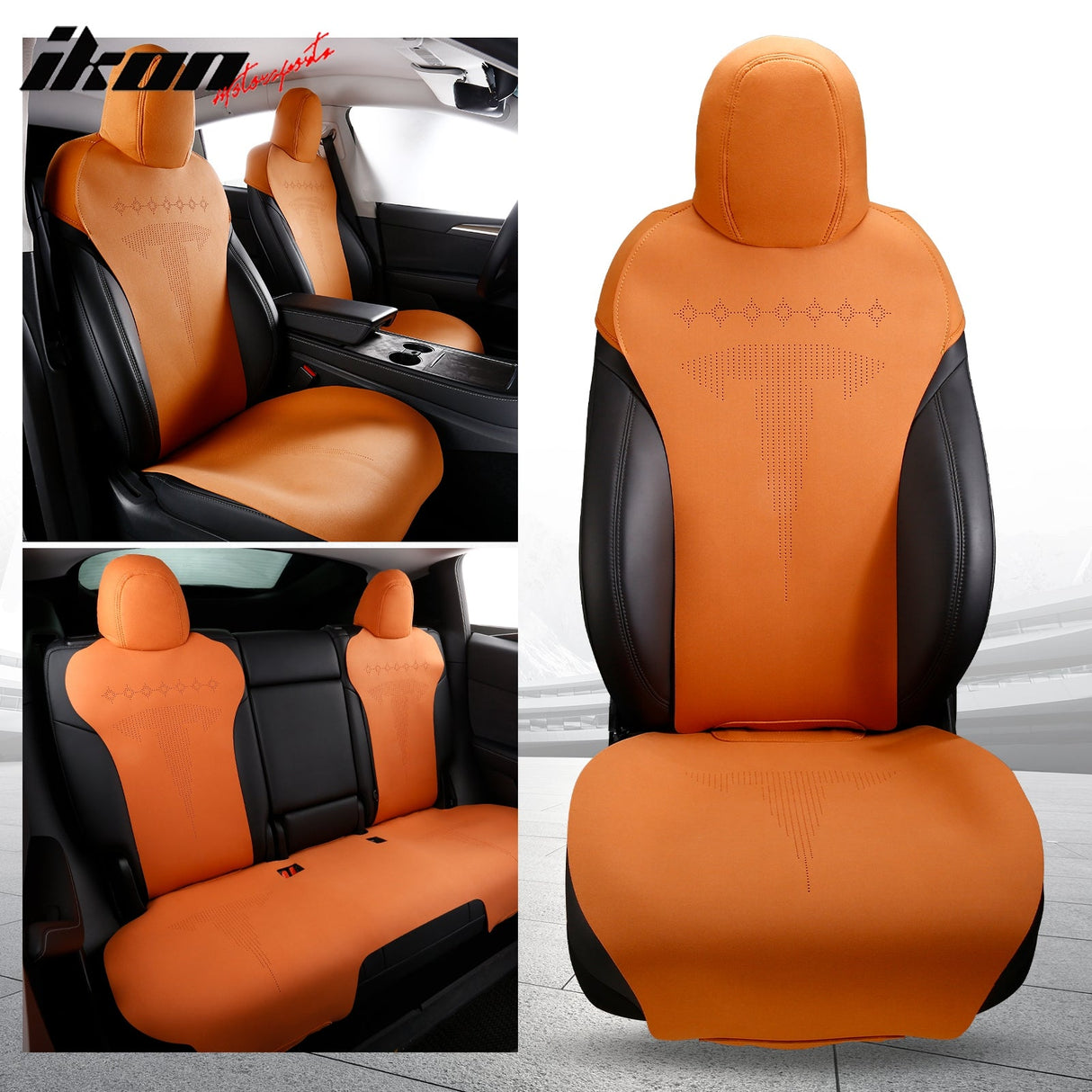 2017-2023 Tesla Model 3 Seat Covers Cushions V2 Suede Leather