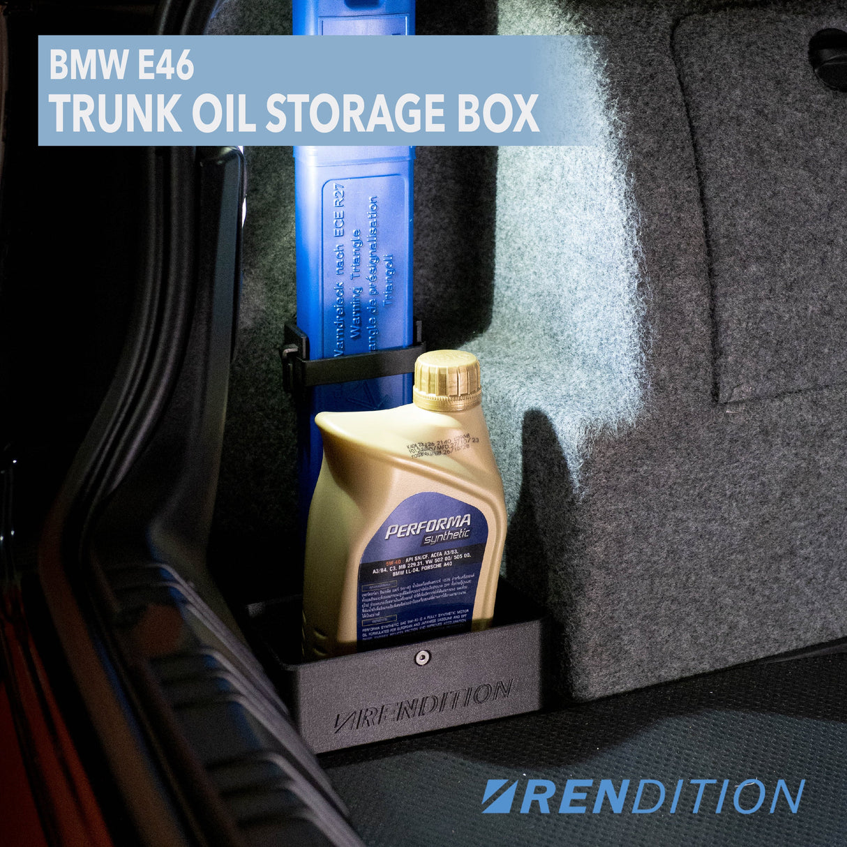 BMW E46 TRUNK OIL STORAGE BOX