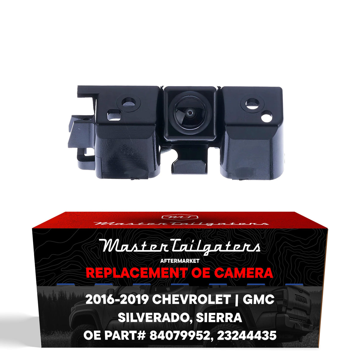 Chevrolet Silverado / GMC Sierra w/o EZ LIFT, w/o AVM, w/o Remote Tailgate (2016-2019) OEM Replacement Backup Camera OE Part # 84079952, 23244435