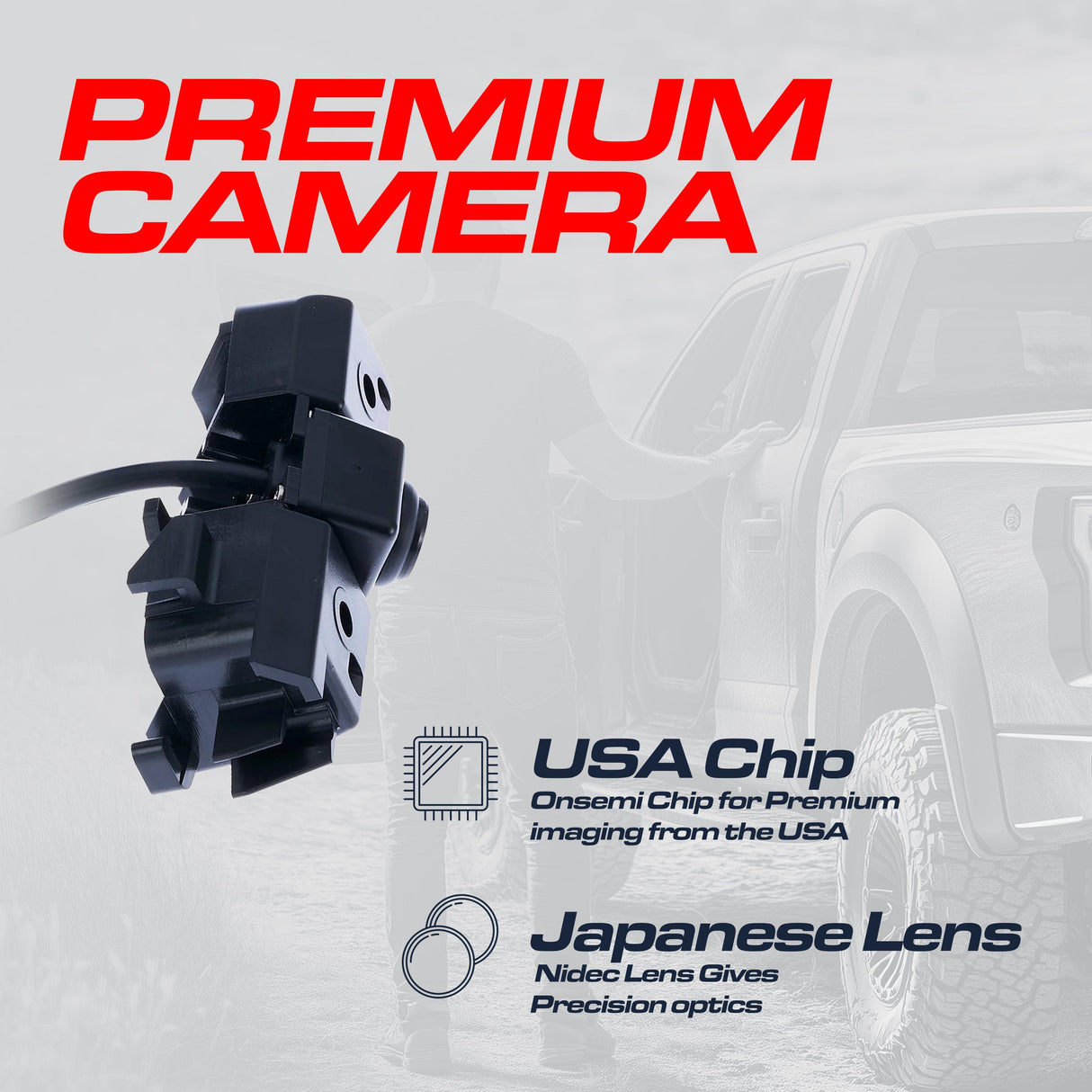 Chevrolet Silverado / GMC Sierra w/o EZ LIFT, w/o AVM, w/o Remote Tailgate (2016-2019) OEM Replacement Backup Camera OE Part # 84079952, 23244435