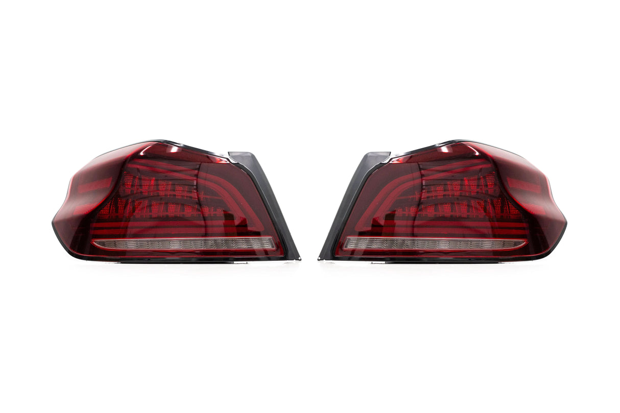 OLM Spec CR Tail Lights (Red Lens, Black Base) - 2015-2021 Subaru WRX & STI