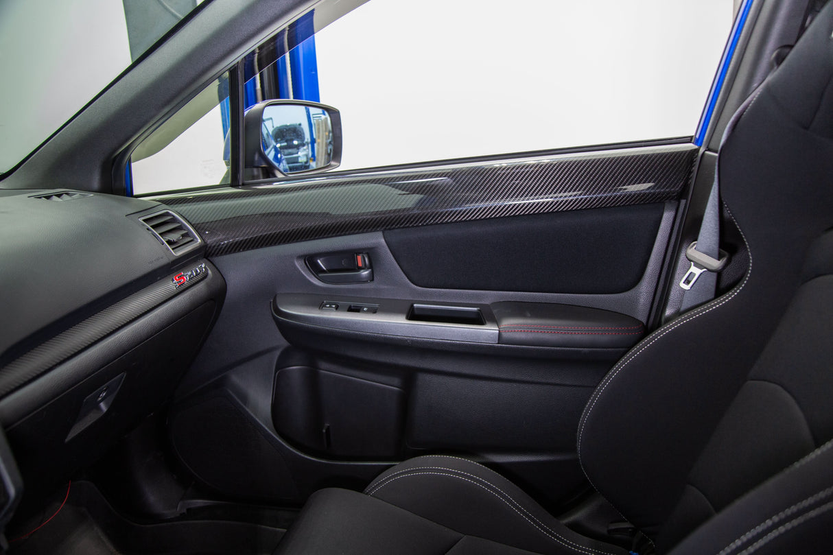 OLM LE Dry Carbon Front Door Trim Upper Panels - 2015-2021 WRX / STI