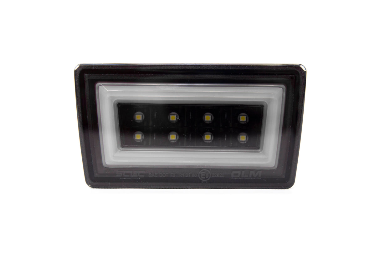 OLM NB+R F1 Rear Brake Light (Smoke Lens, Gloss Black Base, White Bar) - 15+ WRX / STI