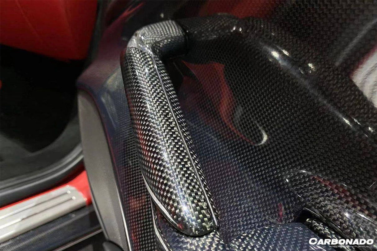 2015-2020 Ferrari 488 GTB Spider OE Style Carbon Fiber Door Handle Interior