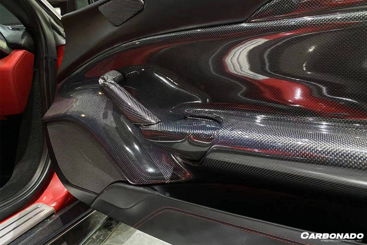 2015-2020 Ferrari 488 GTB Spider OE Style Carbon Fiber Door Handle Interior