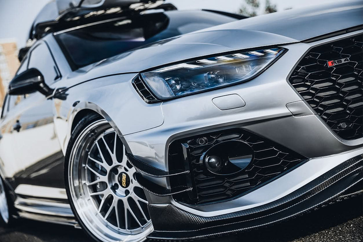 2020-2024 Audi RS4 B9.5 BKSS Style Carbon Fiber Front Bumper Canards