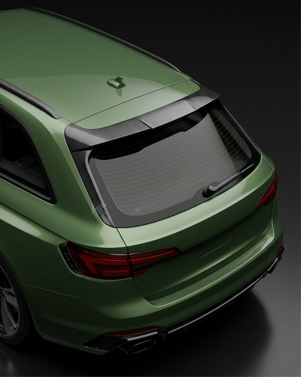 2017–2024 Audi RS4 B9 Avant Single Deck Rear Window Wing Spoiler – Dry Carbon Fiber