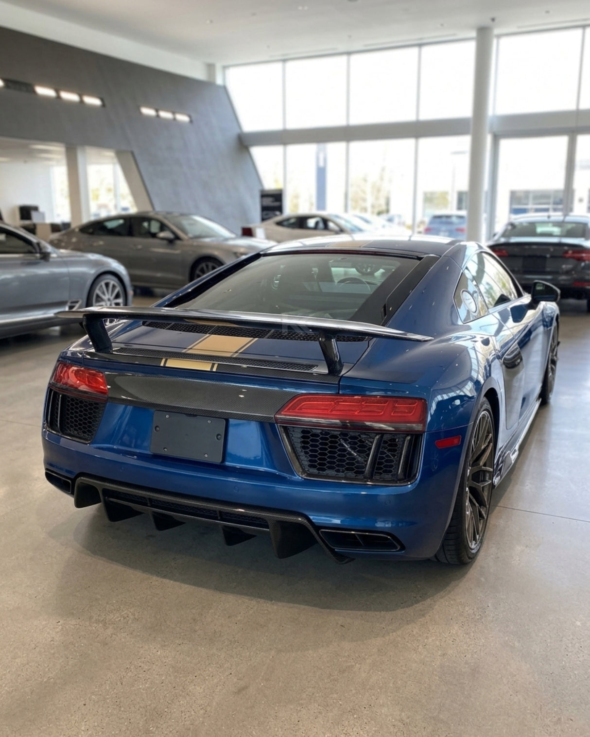 2016–2018 Audi R8 V10 & V10 Plus Coupe Custom Ducktail Rear Wing Spoiler – Dry Carbon Fiber